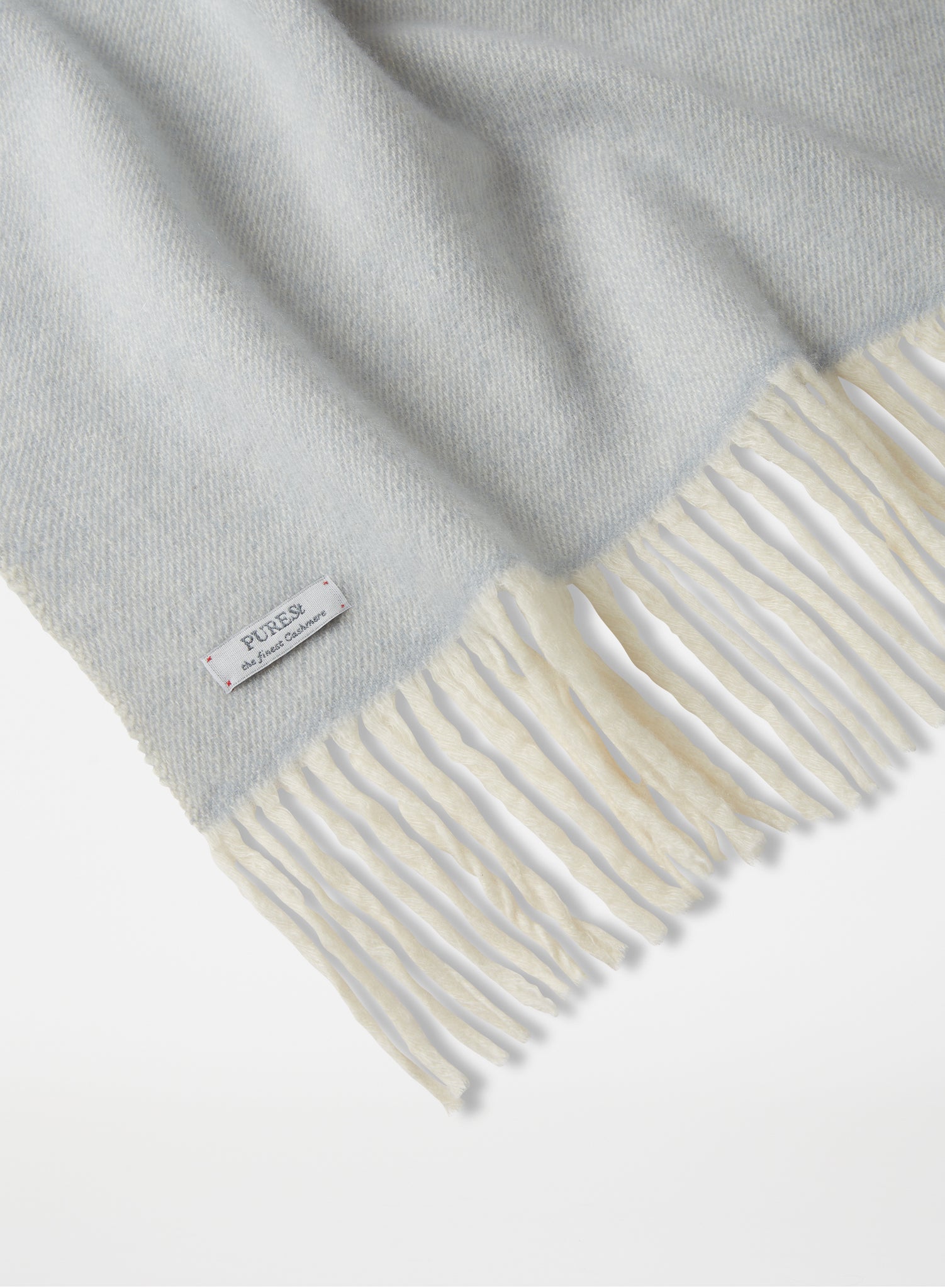 Fluffy Striped Schal | Hellblau und Braun-Gelb-Naturweiß