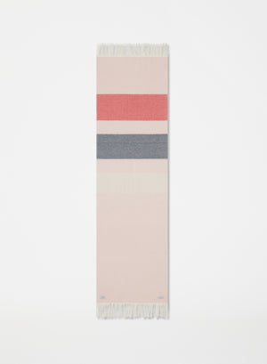 Fluffy Striped Scarf | Pink & Red-Blue-Natural White
