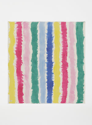 Hand Painted Striped Carré | Multicolor