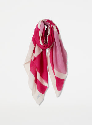 Hand Painted Striped Carré | Fuchsia