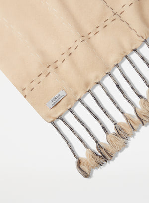 Long Fringed Scarf  | Light Brown