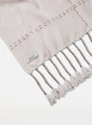 Long Fringed Scarf  | Light Grey