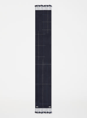 Long Fringed Scarf  | Dark Blue